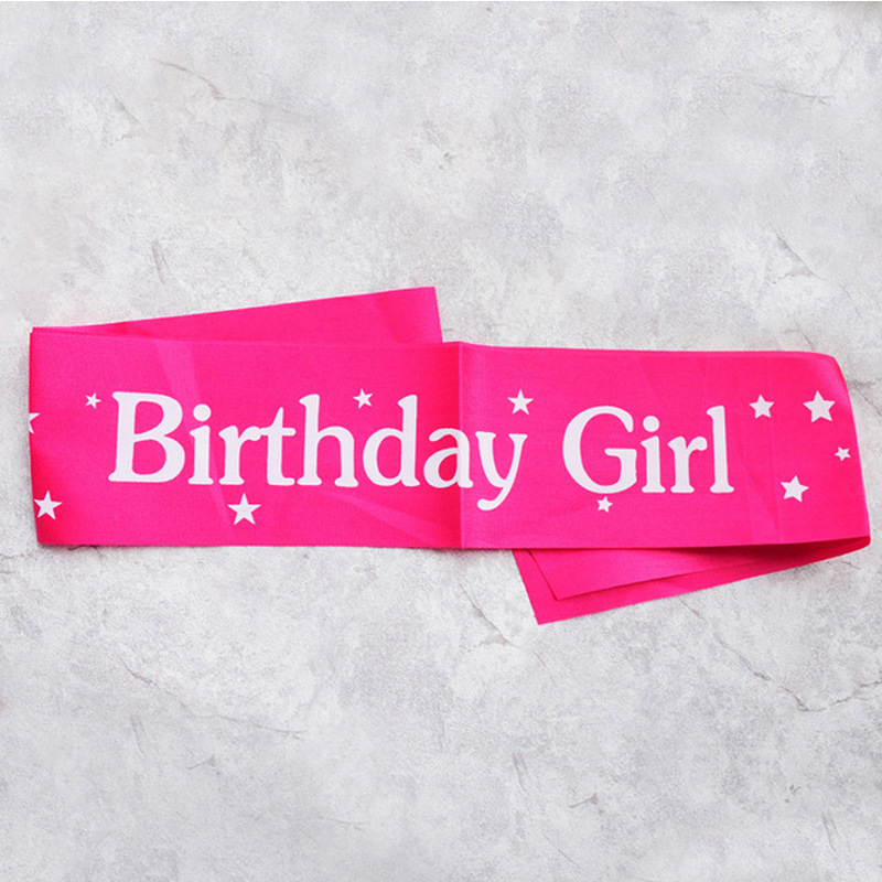 Birthday Sash Glitter - 생일 소녀 리본 어깨 거들, 반짝이