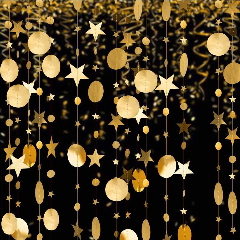 Party Banner Gold - 반짝이 블랙 골드 종이 깃발 배너,
