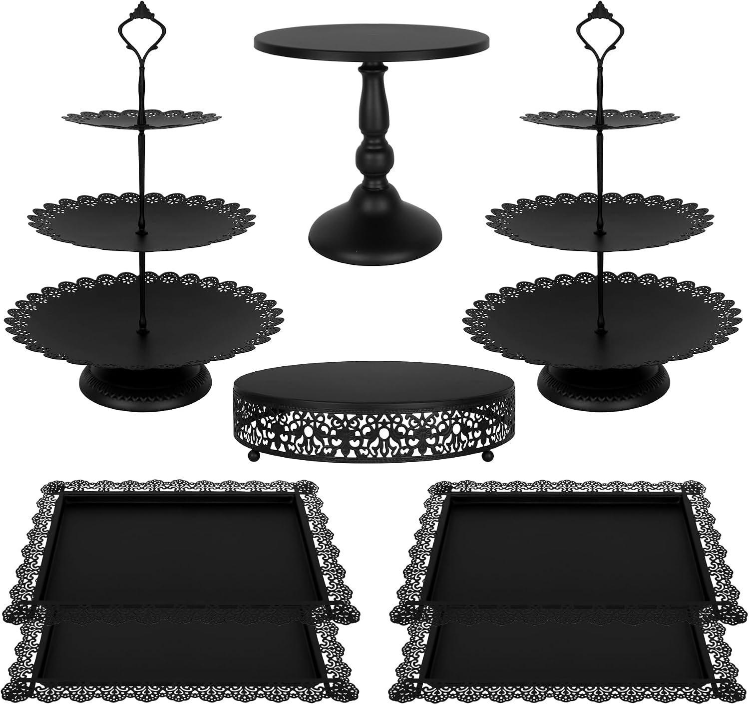 Cupcake Stand Tier - 블랙 메탈 디저트 테이블 디스플레이 세트