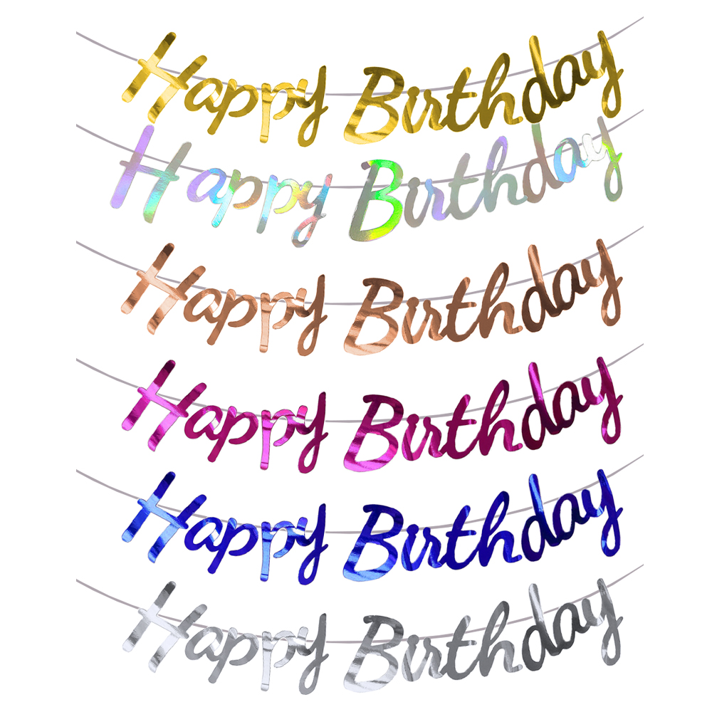 Party Banner Gold - 생일 축하 배너 골드 실버 생일