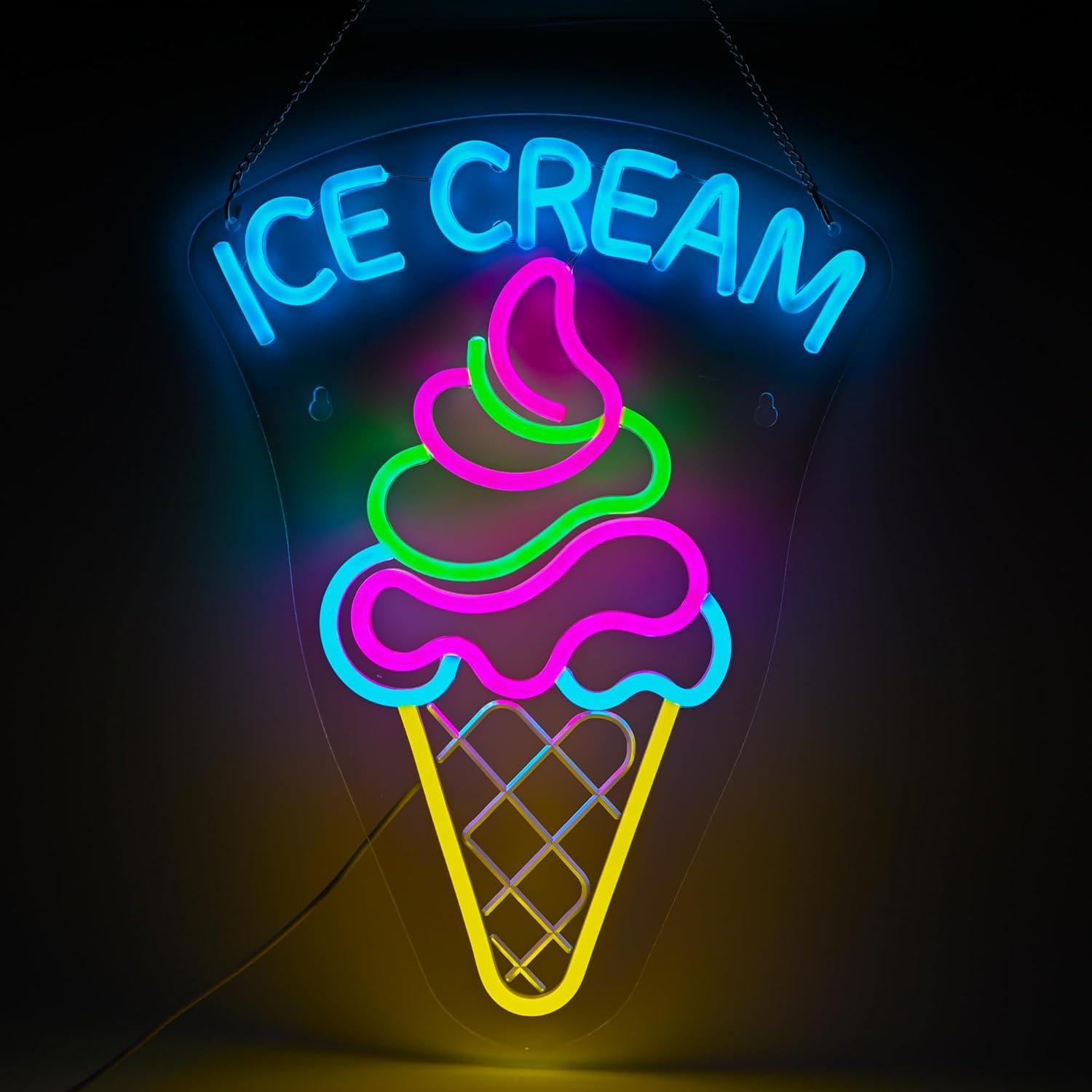 Neon Sign Party - 아이스크림 네온사인 디머블 디저트 바 LED