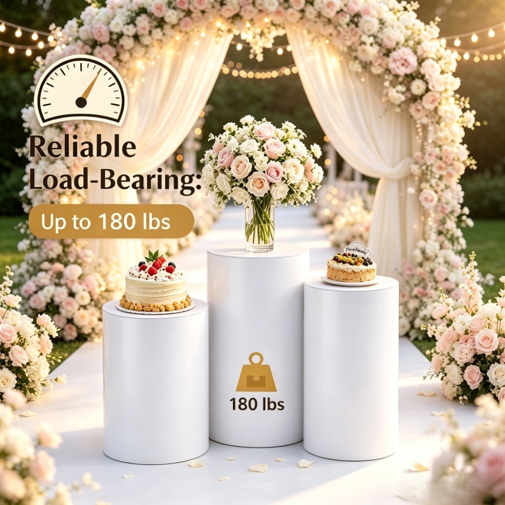 Event Party - 3/5개입 흰색 원형 받침대, 웨딩 파티용