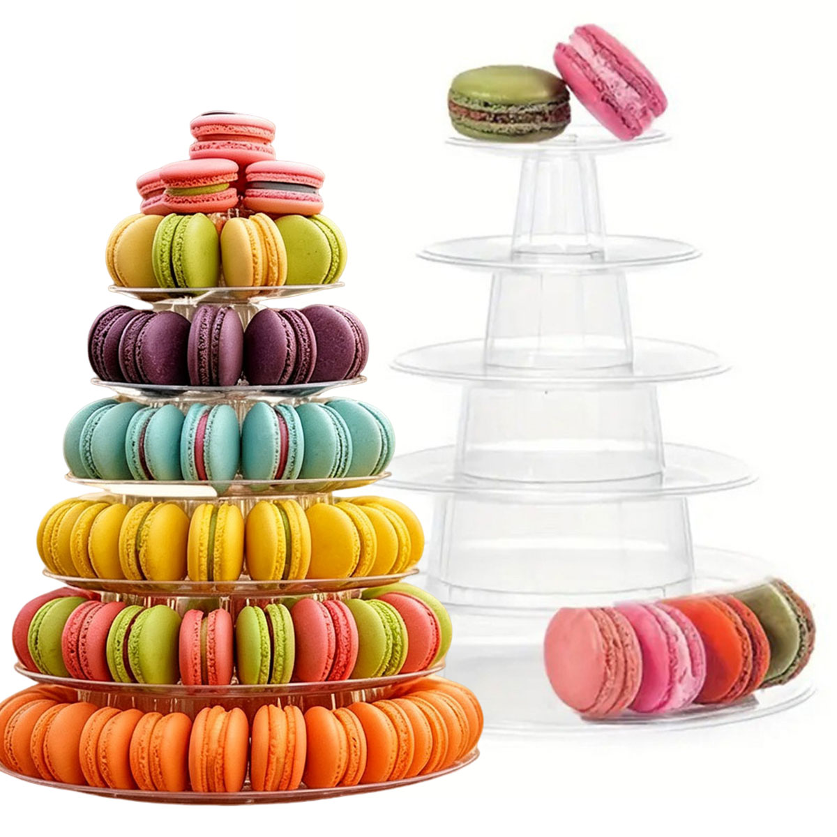 Cupcake Stand Tier - 1PC 6단 원형 플라스틱 투명 케이크