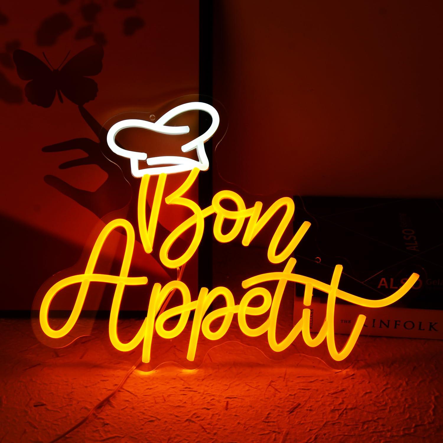 Neon Sign Party - Bon Appetit 셰프 모자 네온 사인