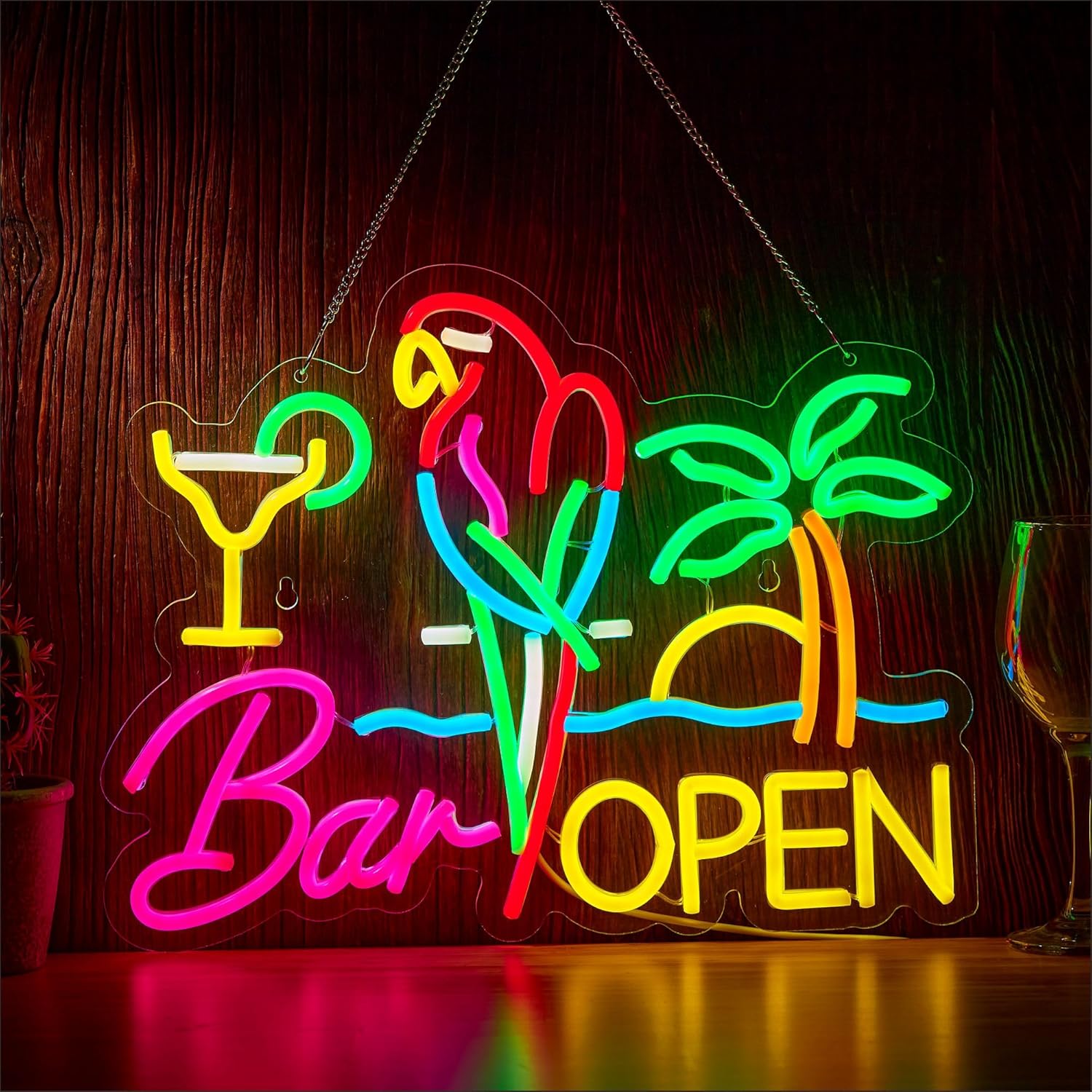 Neon Sign Party - 바 오픈 네온사인 비즈니스 아트 벽