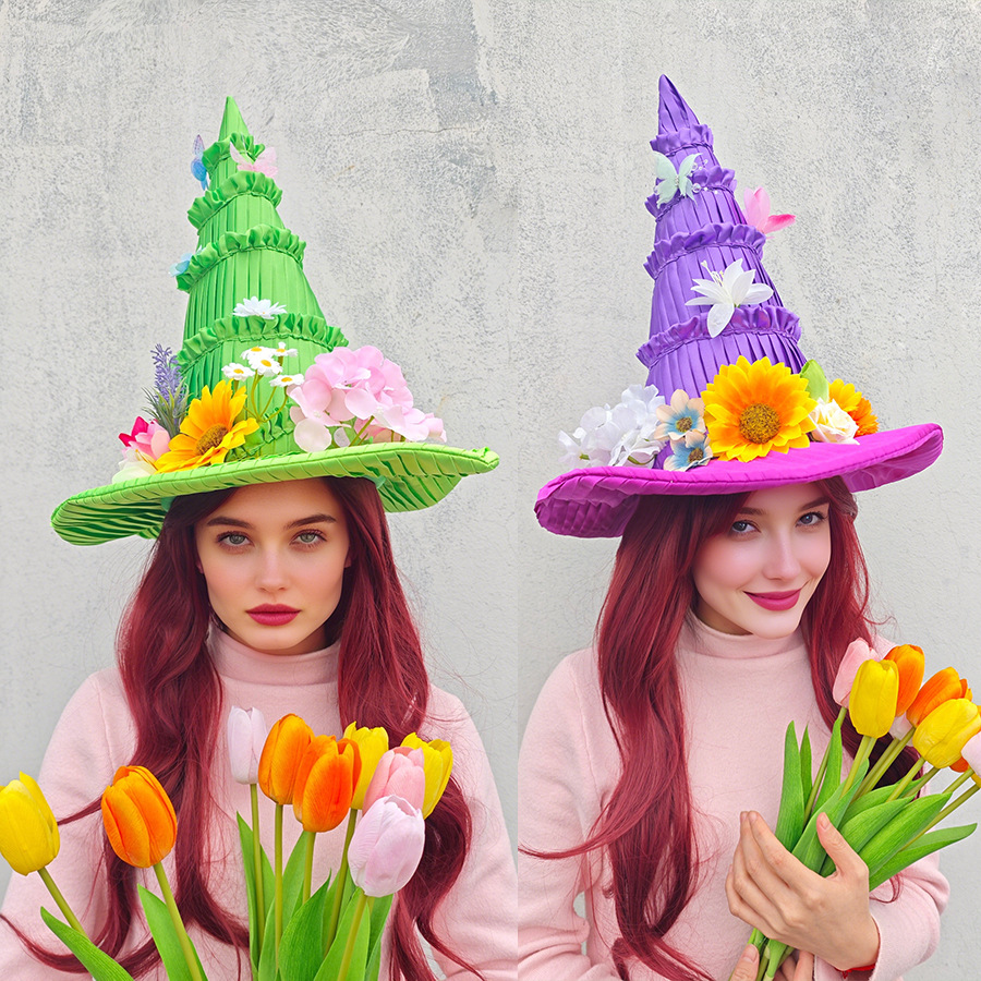 Party Hat Cone - 부활절 마녀 모자 마법 소녀 모자