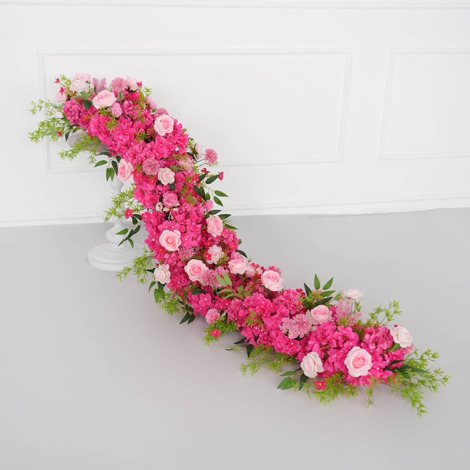 Flower Wall Panel - Uflower 1m/2m 핑크 장미 수국 꽃