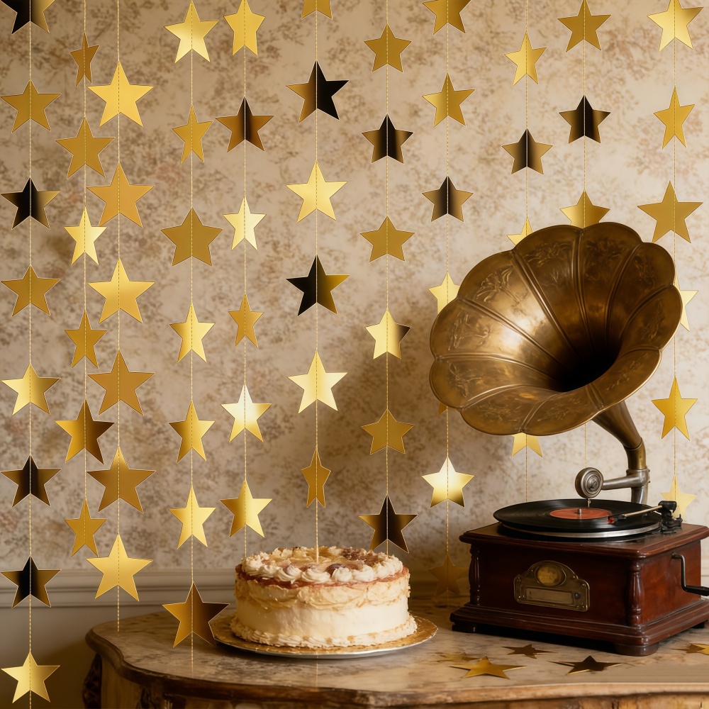 Party Banner Gold - 1pc 4m/157.48inch 골드 실버 다섯개 별