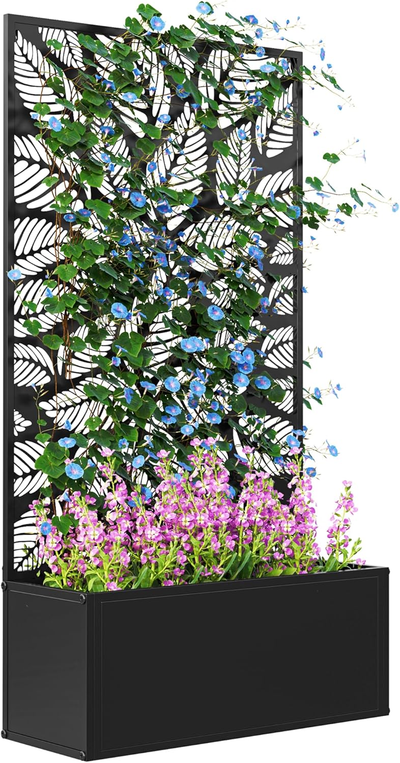 Flower Wall Panel - 금속 재질의 돌출형 정원 화단(등나무가 달린