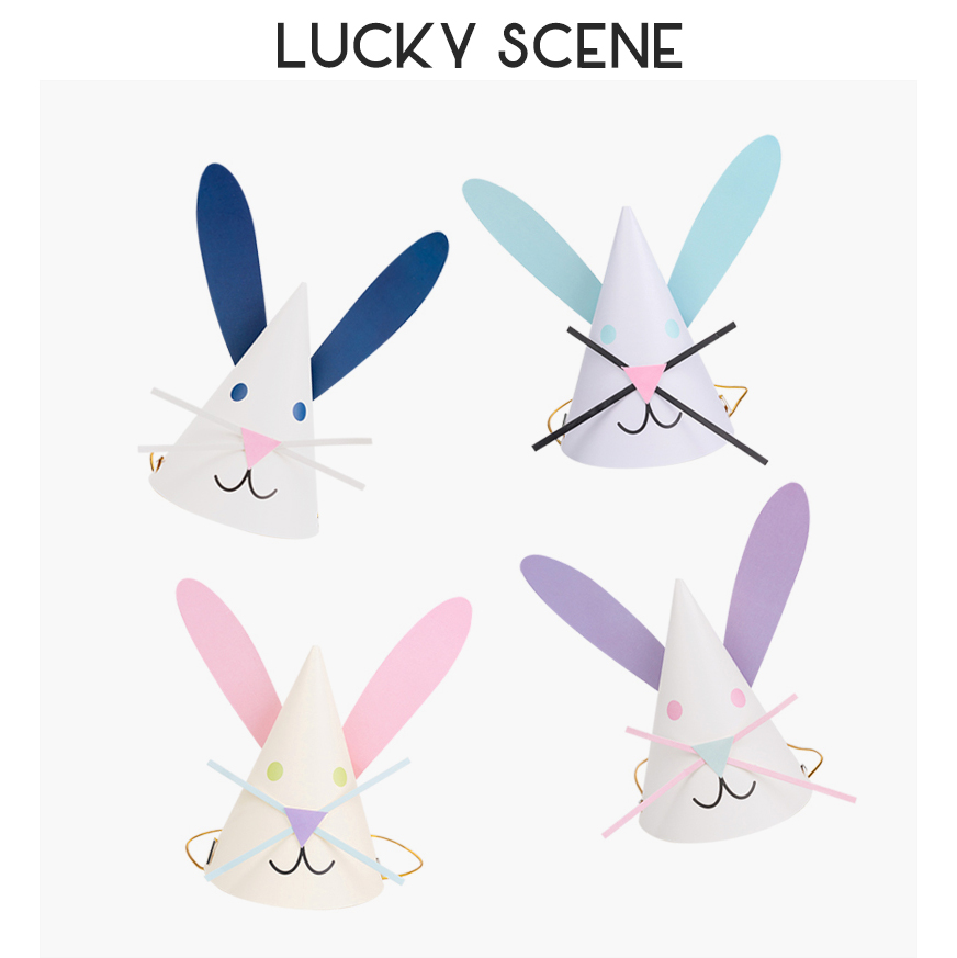 Party Hat Cone - 토끼 귀 생일 모자, 귀여운 토끼