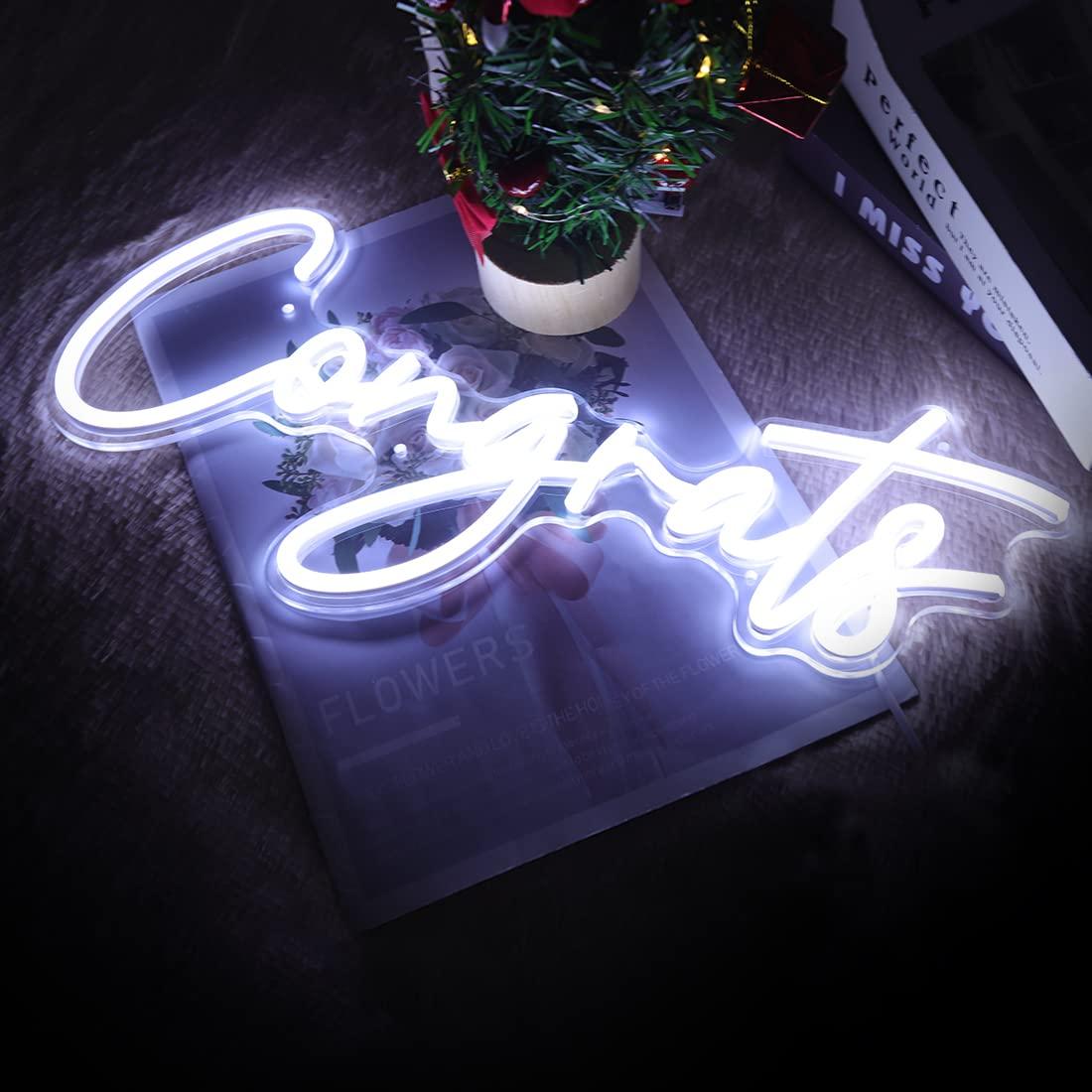 축하합니다 네온 사인 USB 디밍 가능 LED 조명 졸 - Neon Sign Party 리뷰 및 가격
