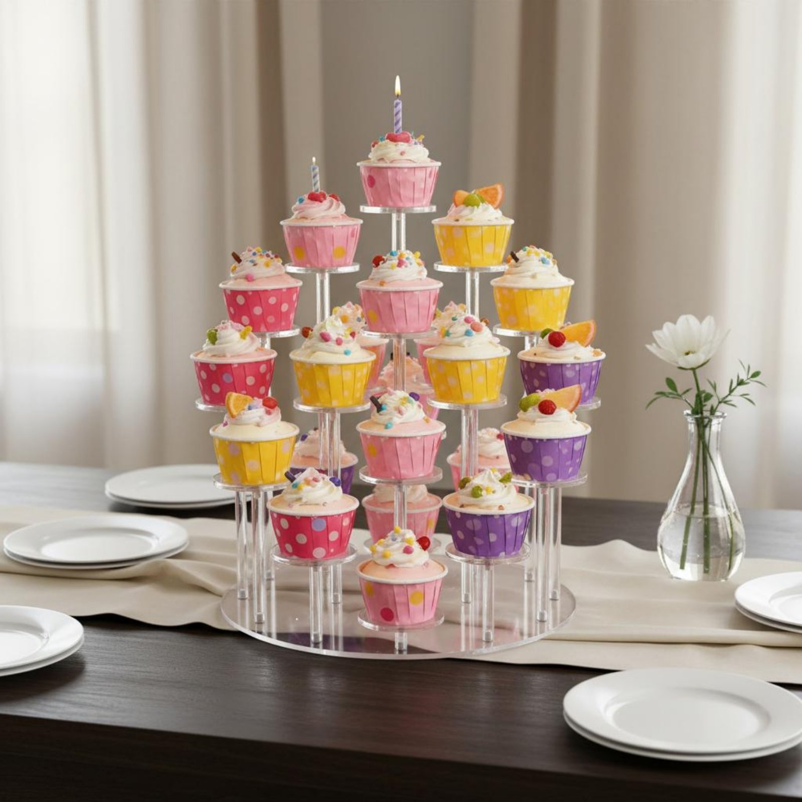 아크릴 컵케이크 스탠드 투명한 원형 컵케이크 디스플레이 - Cupcake Stand Tier 리뷰 및 가격