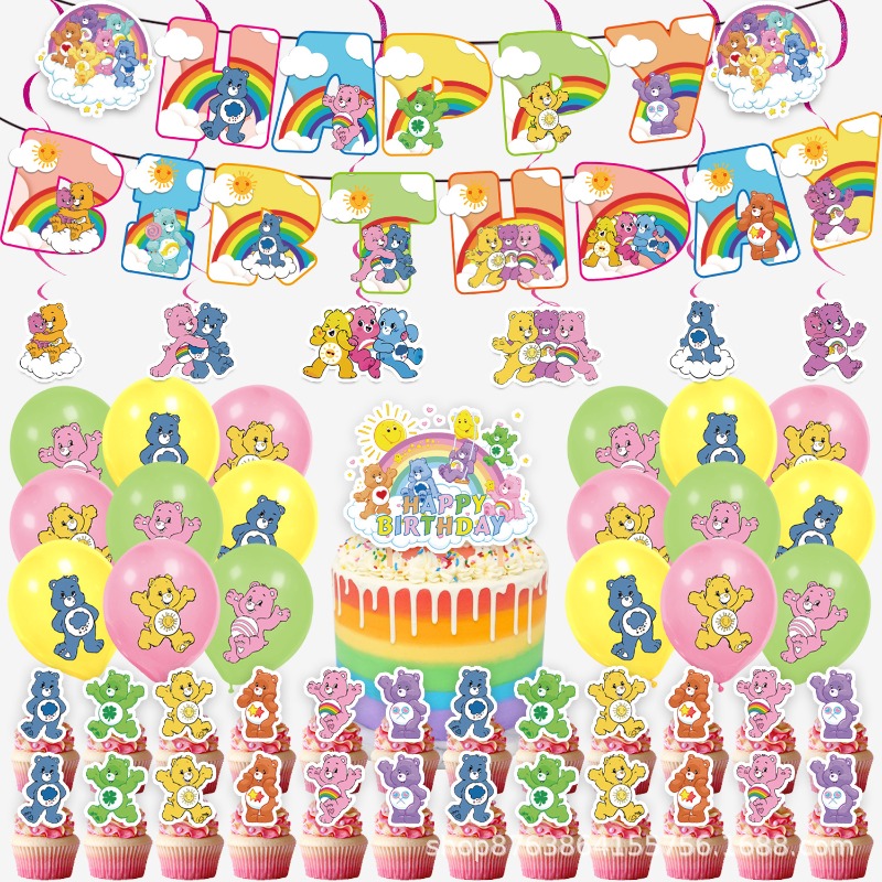 새롭고 귀여운 만화 캐릭터 케어베어 테마 생일 장식 용 - Event Supplies 리뷰 및 가격