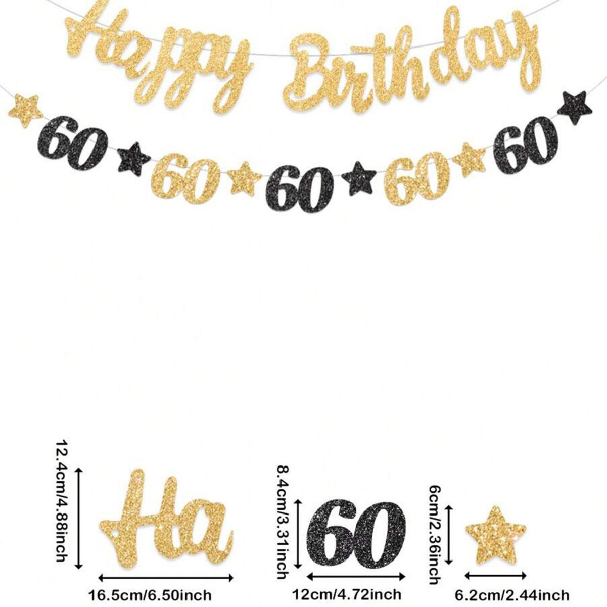 블랙 & 골드 60번째 생일 파티 장식 60번째 생일  - Party Banner Gold 리뷰 및 가격