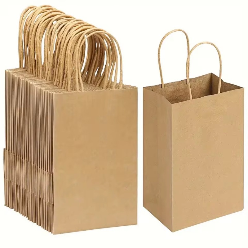 5/10PCS 갈색 크래프트 종이 가방 손잡이가 있는  - Event Party Shop 리뷰 및 가격