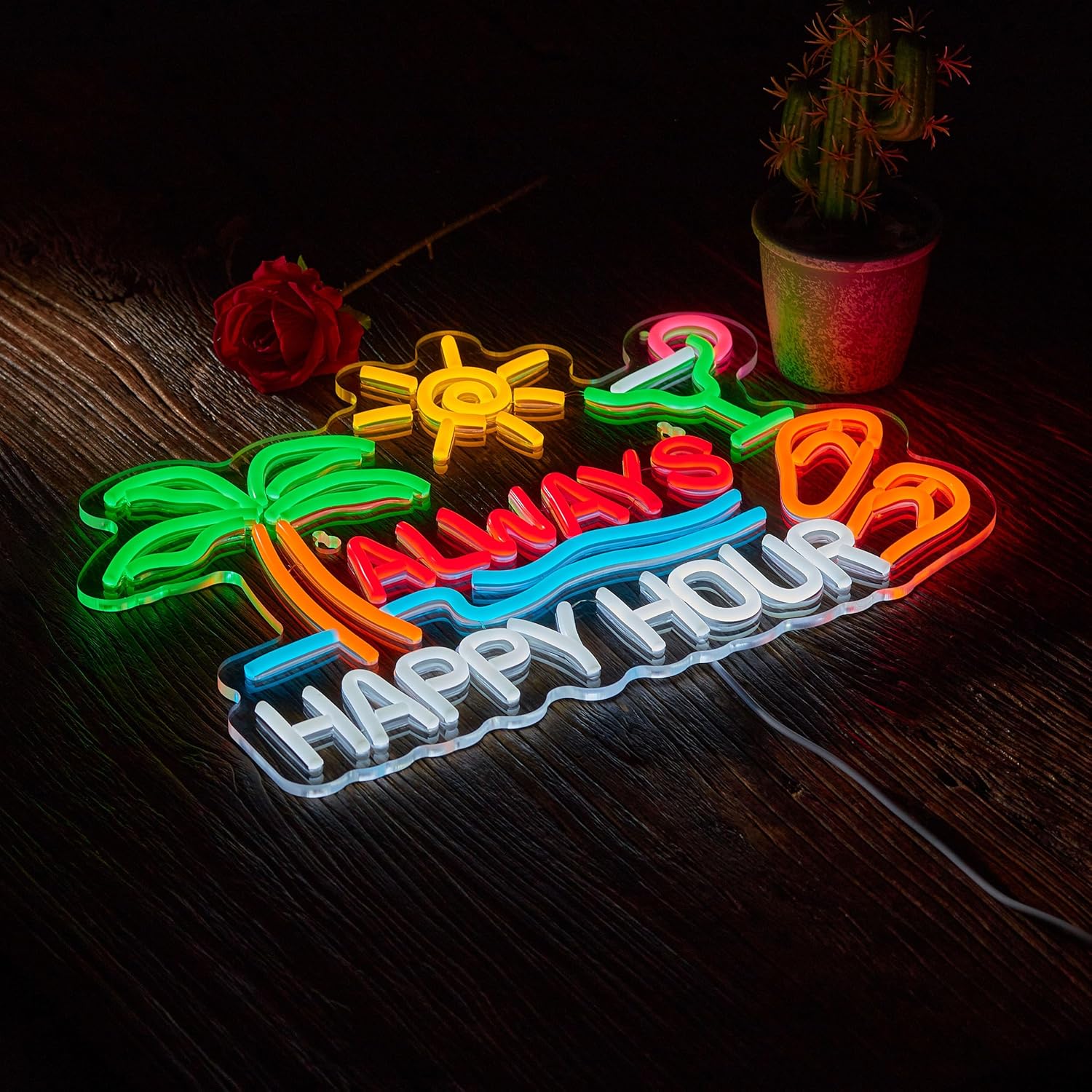 올웨이즈 해피 아워 맥주 바 네온사인 벽 장식용 디머블 - Neon Sign Party 리뷰 및 가격