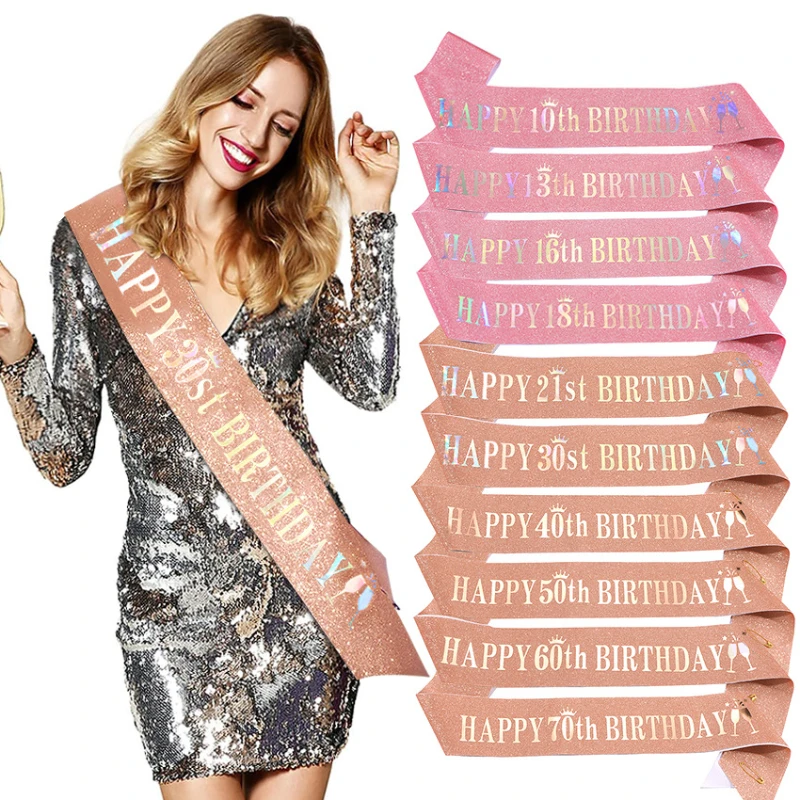 여아용 생일 반짝이 새시, 생일 파티 선물 장식 용품, - Birthday Sash Glitter 리뷰 및 가격