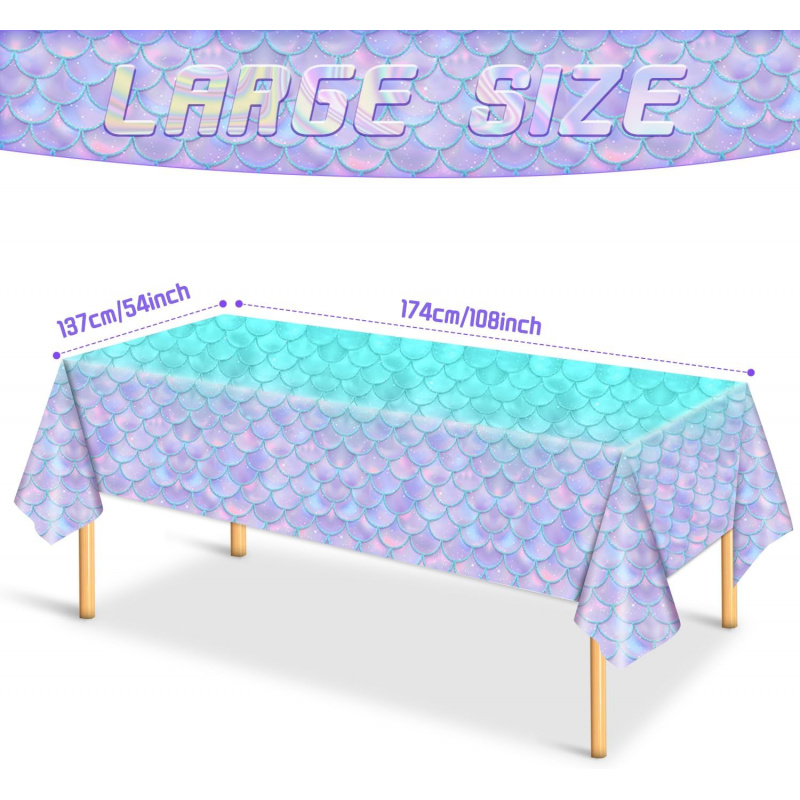 인어 식탁보 - 파티 소녀를 위한 인어 생일 장식 베이 - Table Cloth Disposable 리뷰 및 가격