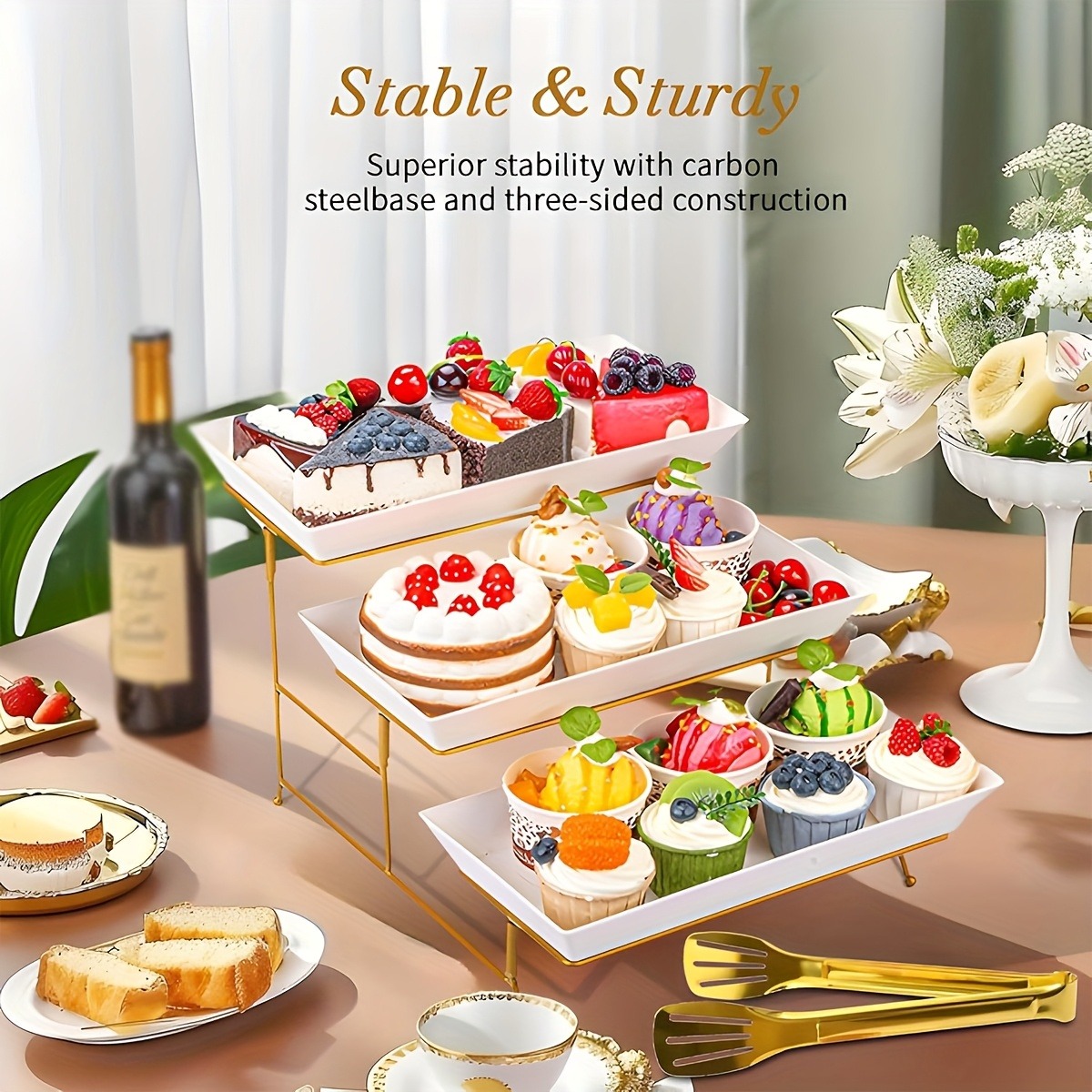 흰색 다층 서빙 스탠드 + 집게, 컵케이크, 도넛, 과 - Cupcake Stand Tier 리뷰 및 가격