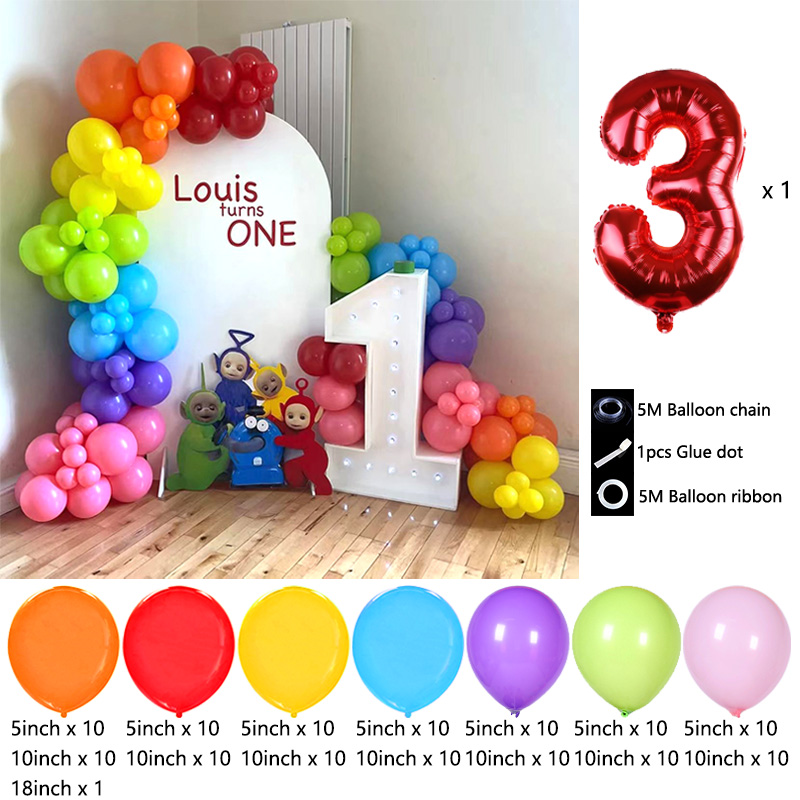 텔레토비 테마 풍선 아치 체인 포일 마일라 틱니 윙키  - Balloon Arch Kit 리뷰 및 가격