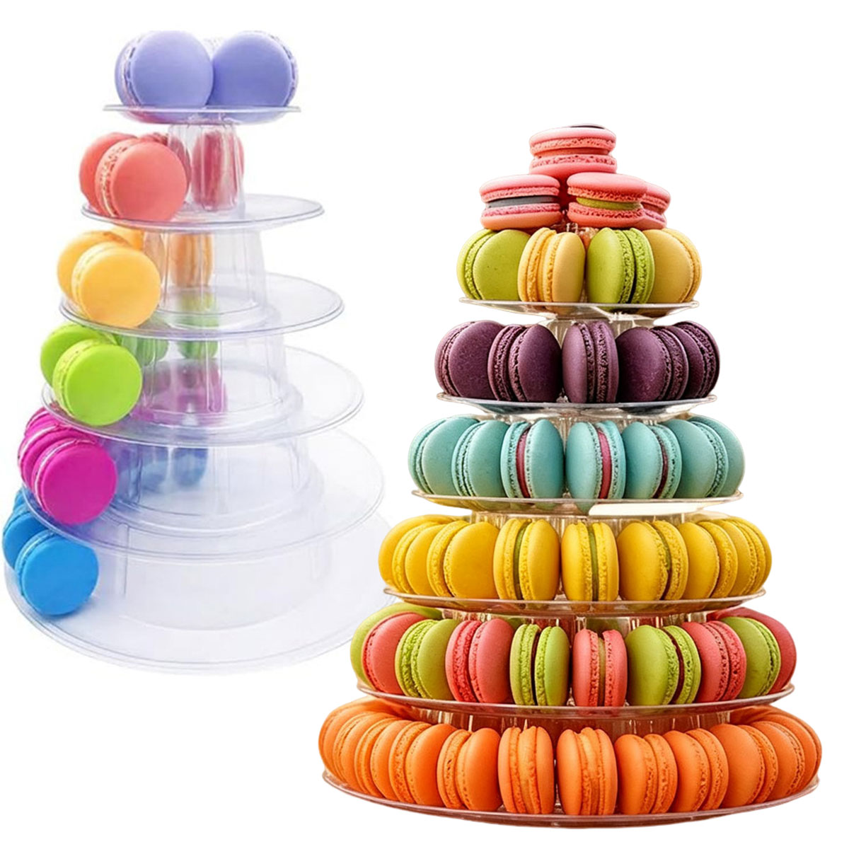 1PC 6단 원형 플라스틱 투명 케이크 스탠드 – 디저 - Cupcake Stand Tier 리뷰 및 가격