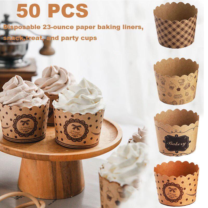 컵케이크 종이 컵 래퍼 베이킹 컵 세트, 베이커리 파티 - Plastic Cup 50Pcs 리뷰 및 가격