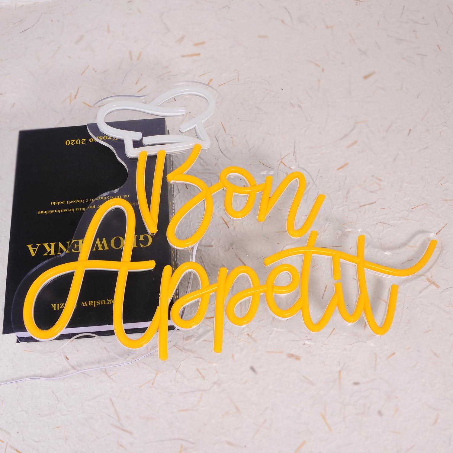 Bon Appetit 셰프 모자 네온 사인 디밍 가능  - Neon Sign Party 리뷰 및 가격