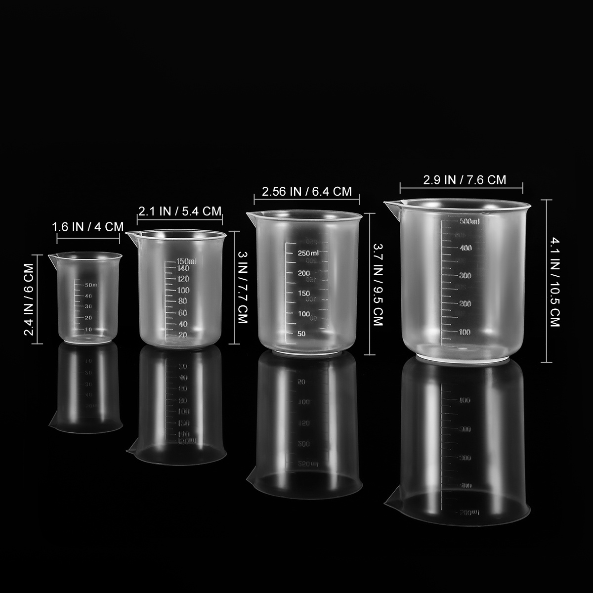 4pcs 50Ml 150Ml 250Ml 500Ml 플라 - Plastic Cup 50Pcs 리뷰 및 가격