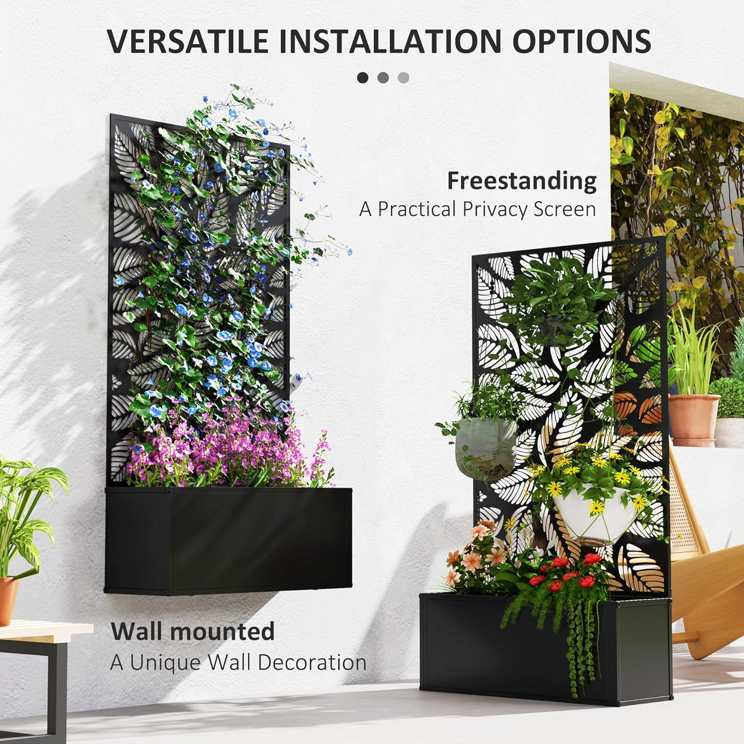 금속 재질의 돌출형 정원 화단(등나무가 달린 트렐리스  - Flower Wall Panel 리뷰 및 가격