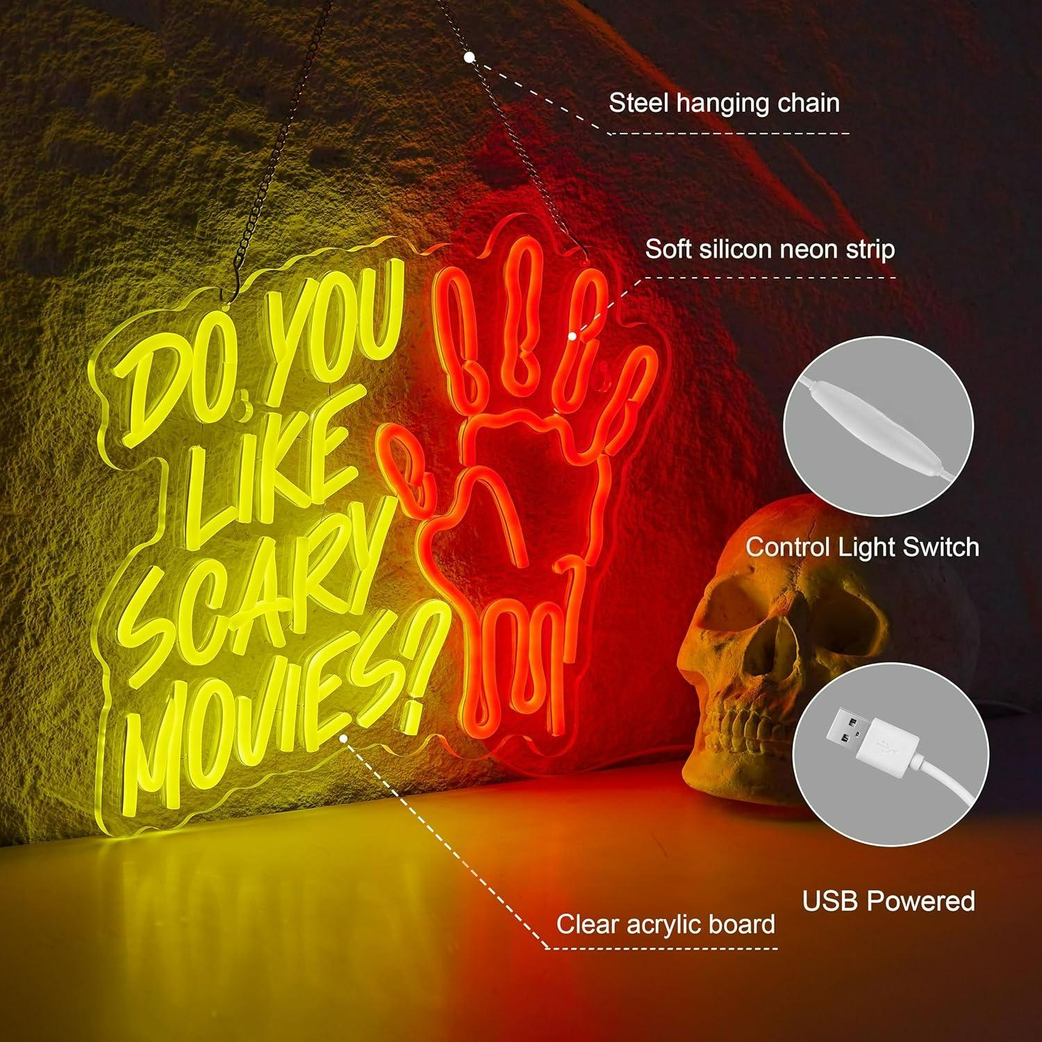 무서운 영화를 좋아하시나요? 네온사인 디밍 가능 USB - Neon Sign Party 리뷰 및 가격