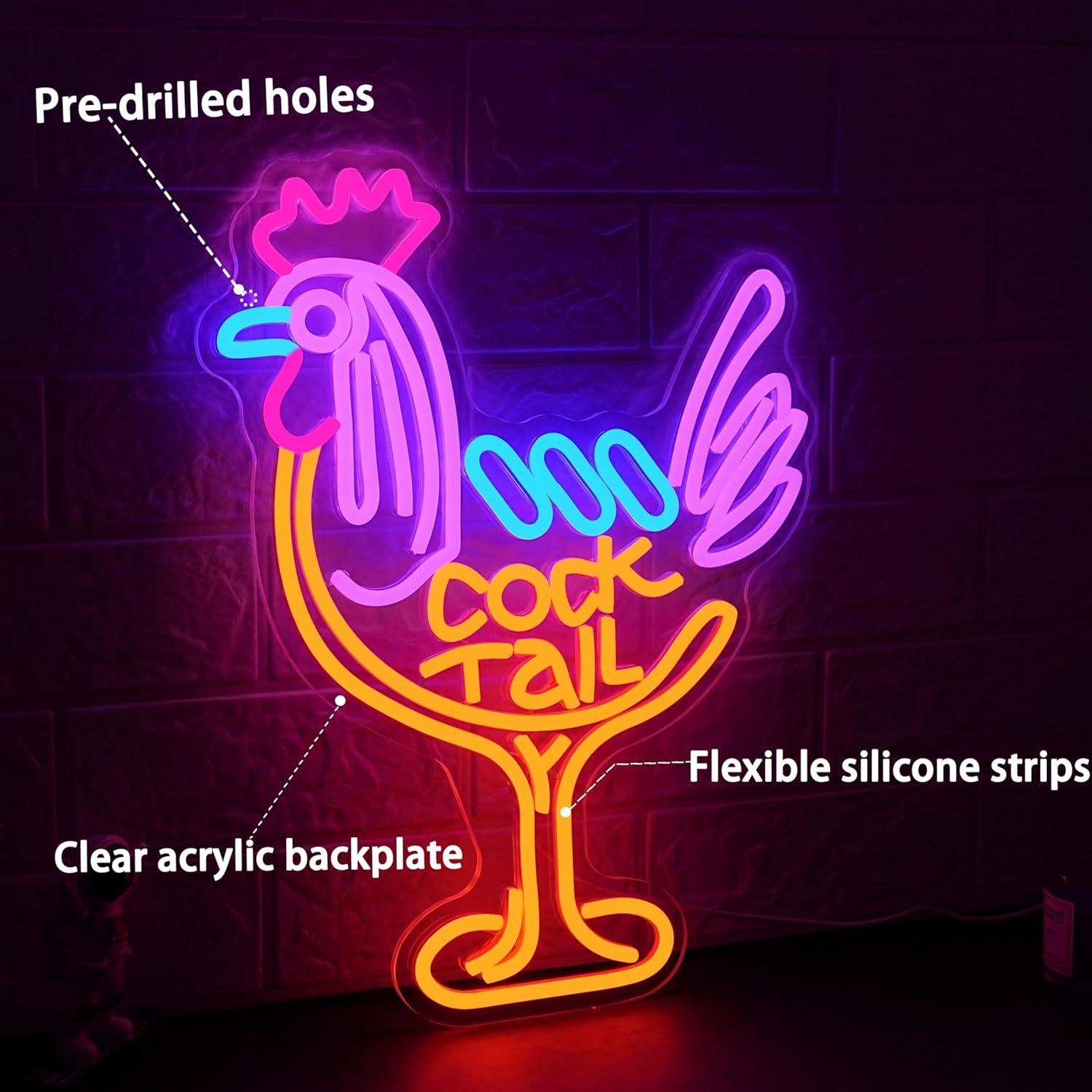 칵테일 네온사인 USB 디밍 가능 LED 조명 바, 펍 - Neon Sign Party 리뷰 및 가격