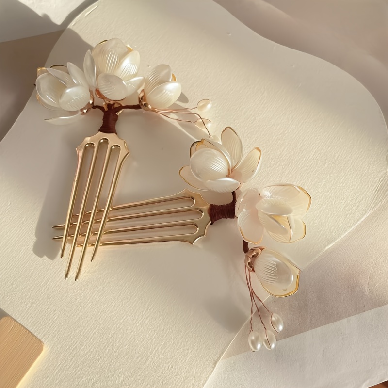 중국 스타일 쉘 목련꽃 헤어 빗 진주 태슬 장식 빈티지 - Event Suppliers 리뷰 및 가격