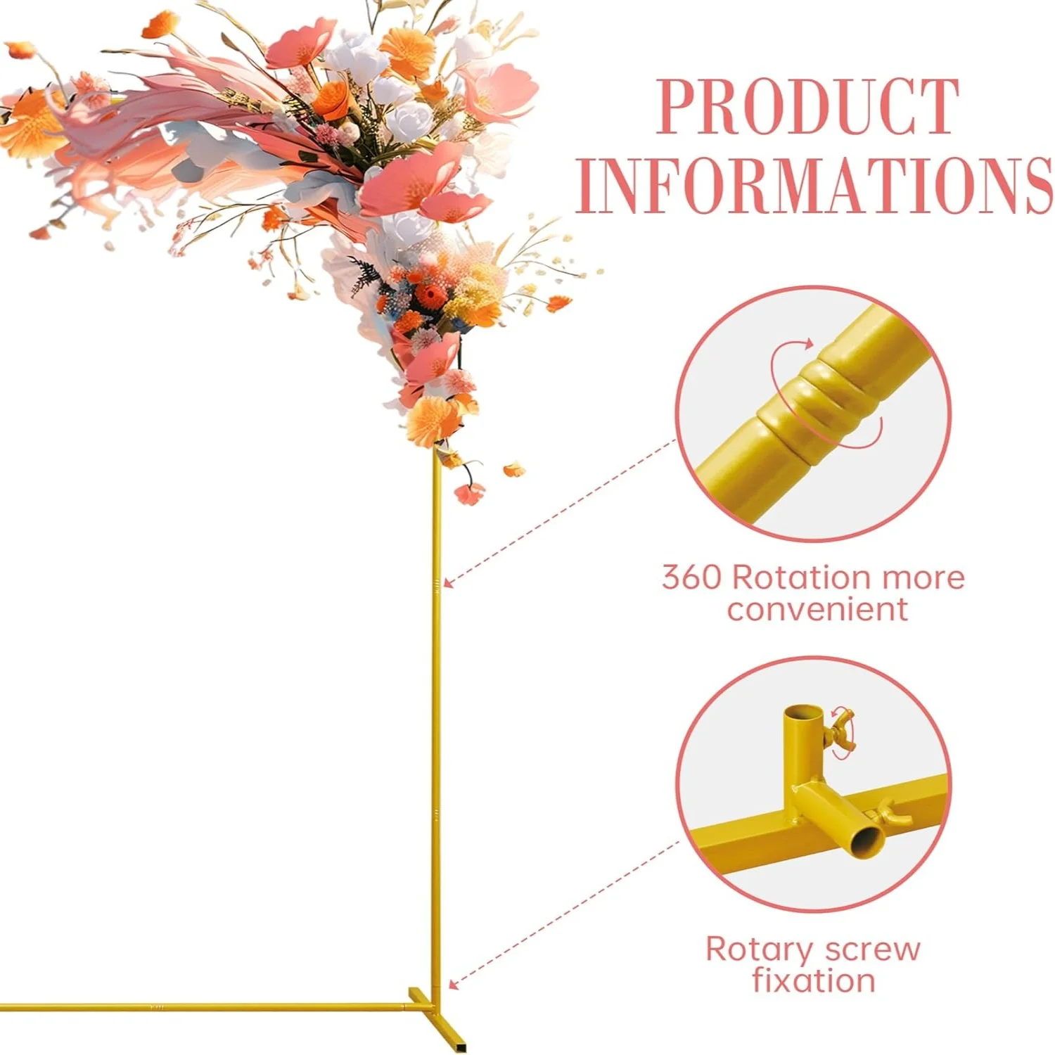 골드 웨딩 아치 광장 배경 스탠드 금속 풍선 아치 스탠 - Balloon Arch Kit 리뷰 및 가격